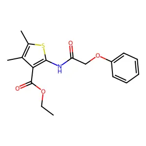 Ethyl 4,5-dimethyl-2-[(phenoxyacetyl)amino]thiophene-3-carboxylate structure