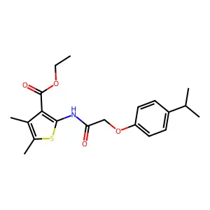 Ethyl 2-{[(4-isopropylphenoxy)acetyl]amino}-4,5-dimethyl-3-thiophenecarboxylate structure