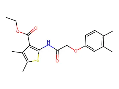 Ethyl 2-{[(3,4-dimethylphenoxy)acetyl]amino}-4,5-dimethyl-3-thiophenecarboxylate structure
