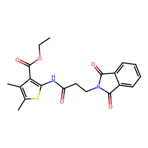 ethyl 2-{[3-(1,3-dioxo-1,3-dihydro-2H-isoindol-2-yl)propanoyl]amino}-4,5-dimethylthiophene-3-carboxylate structure