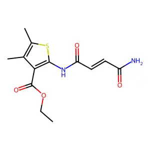 (E)-ethyl 2-(4-amino-4-oxobut-2-enamido)-4,5-dimethylthiophene-3-carboxylate structure