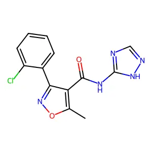 3-(2-chlorophenyl)-5-methyl-N-(4H-1,2,4-triazol-3-yl)-4-isoxazolecarboxamide structure