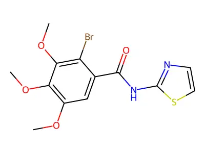 2-bromo-3,4,5-trimethoxy-N-1,3-thiazol-2-ylbenzamide structure
