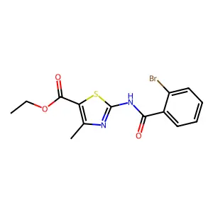 Ethyl 2-[(2-bromobenzoyl)amino]-4-methyl-1,3-thiazole-5-carboxylate structure