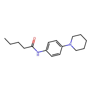 N-(4-piperidinophenyl)pentanamide structure