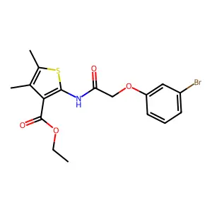 Ethyl 2-{[(3-bromophenoxy)acetyl]amino}-4,5-dimethylthiophene-3-carboxylate structure