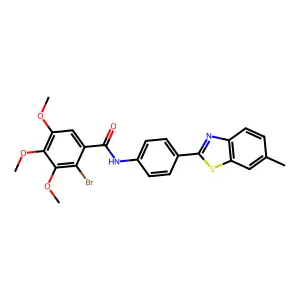 2-bromo-3,4,5-trimethoxy-N-[4-(6-methyl-1,3-benzothiazol-2-yl)phenyl]benzamide structure