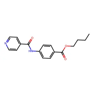Butyl 4-(4-pyridylcarbonylamino)benzoate structure