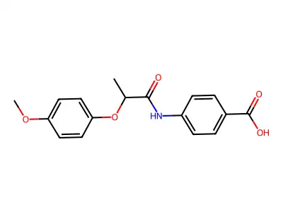 4-[2-(4-Methoxyphenoxy)propanoylamino]benzoic acid structure