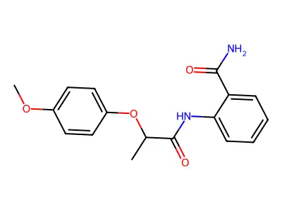 2-[2-(4-Methoxyphenoxy)propanoylamino]benzamide structure
