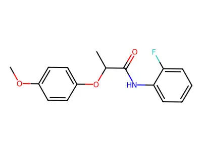 N-(2-fluorophenyl)-2-(4-methoxyphenoxy)propanamide structure