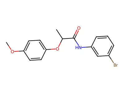 N-(3-bromophenyl)-2-(4-methoxyphenoxy)propanamide structure