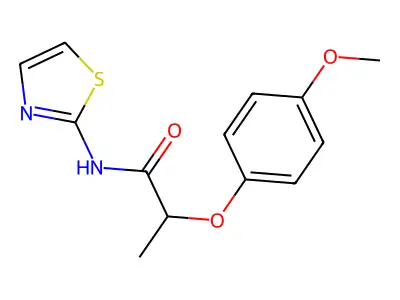 2-(4-methoxyphenoxy)-N-(1,3-thiazol-2-yl)propanamide structure