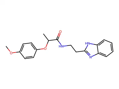 N-[2-(1H-benzimidazol-2-yl)ethyl]-2-(4-methoxyphenoxy)propanamide structure