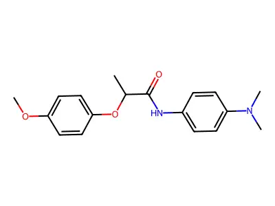 N-[4-(dimethylamino)phenyl]-2-(4-methoxyphenoxy)propanamide structure