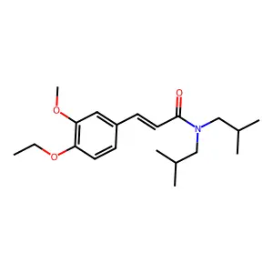 (2E)-3-(4-ethoxy-3-methoxyphenyl)-N,N-bis(2-methylpropyl)prop-2-enamide structure