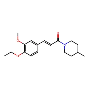 (E)-3-(4-ethoxy-3-methoxyphenyl)-1-(4-methylpiperidin-1-yl)prop-2-en-1-one structure