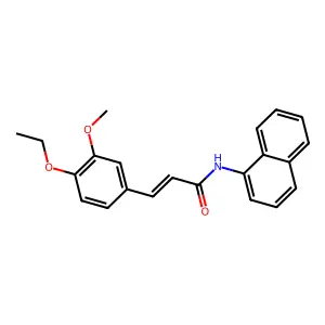 (2E)-3-(4-ethoxy-3-methoxyphenyl)-N-naphthylprop-2-enamide structure