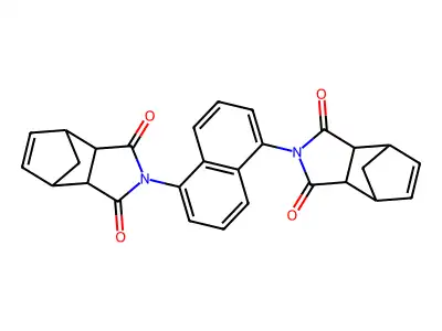 2,2'-naphthalene-1,5-diylbis(3a,4,7,7a-tetrahydro-1H-4,7-methanoisoindole-1,3(2H)-dione) structure