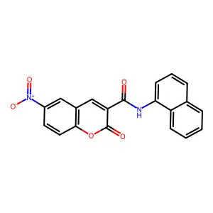 N-(naphthalen-1-yl)-6-nitro-2-oxo-2H-chromene-3-carboxamide structure