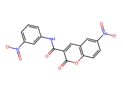 6-nitro-N-(3-nitrophenyl)-2-oxo-2H-chromene-3-carboxamide structure