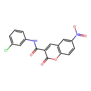 N-(3-chlorophenyl)-6-nitro-2-oxo-2H-chromene-3-carboxamide structure