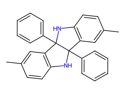 3,8-Dimethyl-4b,9b-diphenyl-5,10-dihydroindolo[3,2-b]indole structure
