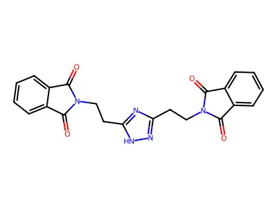 2,2'-((1H-1,2,4-triazole-3,5-diyl)bis(ethane-2,1-diyl))bis(isoindoline-1,3-dione) structure