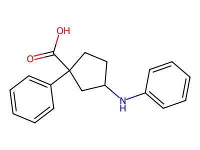 1-Phenyl-3-phenylamino-cyclopentanecarboxylic acid structure