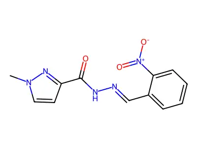 1-Methyl-N'-[(2-nitrophenyl)methylidene]-1H-pyrazole-3-carbohydrazide structure