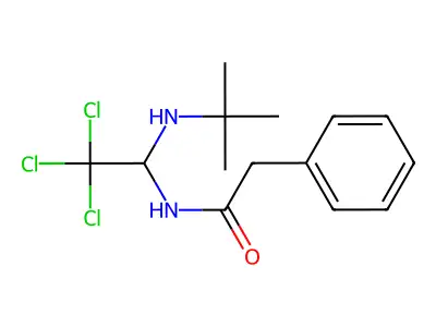 N-[1-(tert-butylamino)-2,2,2-trichloroethyl]-2-phenylacetamide structure
