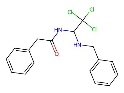 N-[1-(benzylamino)-2,2,2-trichloroethyl]-2-phenylacetamide structure