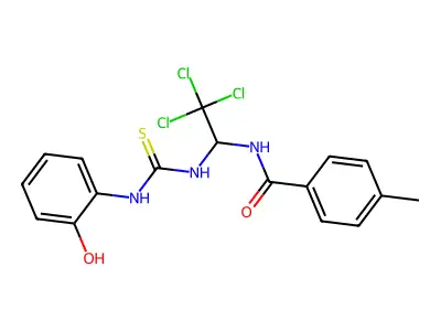 4-methyl-N-[2,2,2-trichloro-1-[(2-hydroxyphenyl)carbamothioylamino]ethyl]benzamide structure