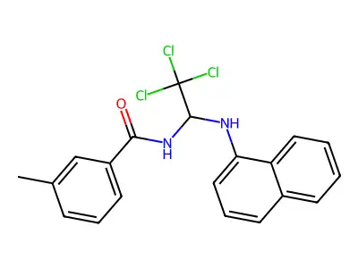 3-methyl-N-[2,2,2-trichloro-1-(1-naphthylamino)ethyl]benzamide structure