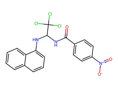 4-nitro-N-[2,2,2-trichloro-1-(1-naphthylamino)ethyl]benzamide structure