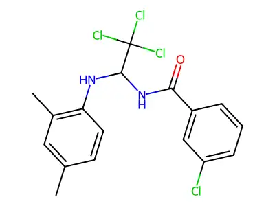 3-chloro-N-[2,2,2-trichloro-1-(2,4-dimethylanilino)ethyl]benzamide structure