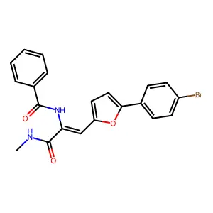 N-{2-[5-(4-Bromo-phenyl)-furan-2-yl]-1-methylcarbamoyl-vinyl}-benzamide structure