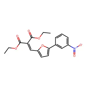 Diethyl 2-[[5-(3-nitrophenyl)furan-2-yl]methylidene]propanedioate structure