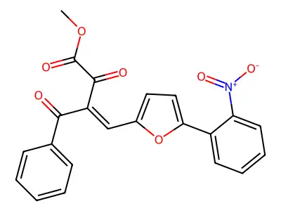 Methyl 3-benzoyl-4-[5-(2-nitrophenyl)furan-2-yl]-2-oxobut-3-enoate structure