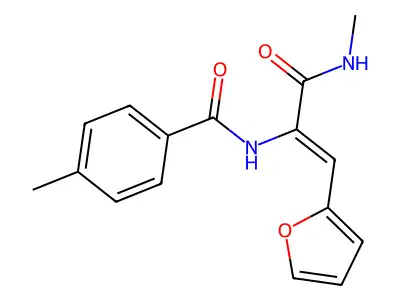 N-[(Z)-1-(furan-2-yl)-3-(methylamino)-3-oxoprop-1-en-2-yl]-4-methylbenzamide structure