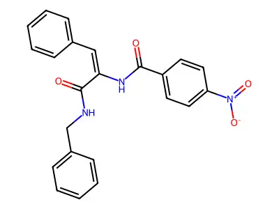 (2E)-N-benzyl-2-[(4-nitrophenyl)formamido]-3-phenylprop-2-enamide structure