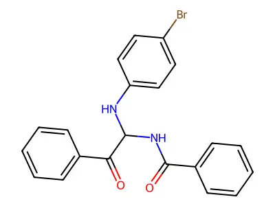 N-{1-[(4-bromophenyl)amino]-2-oxo-2-phenylethyl}benzamide structure