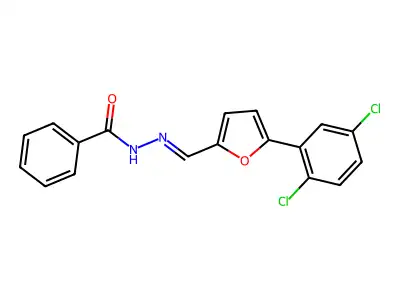 N-[(E)-[5-(2,5-dichlorophenyl)furan-2-yl]methylideneamino]benzamide structure