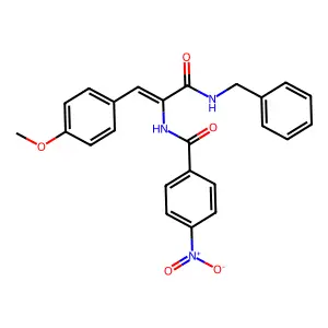 (E)-N-(3-(benzylamino)-1-(4-methoxyphenyl)-3-oxoprop-1-en-2-yl)-4-nitrobenzamide structure