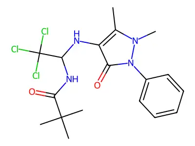 2,2-dimethyl-N-{2,2,2-trichloro-1-[(1,5-dimethyl-3-oxo-2-phenyl-2,3-dihydro-1H-pyrazol-4-yl)amino]ethyl}propanamide structure