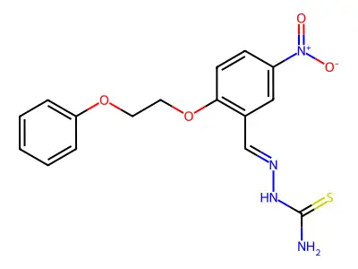 [(E)-[5-nitro-2-(2-phenoxyethoxy)phenyl]methylideneamino]thiourea structure