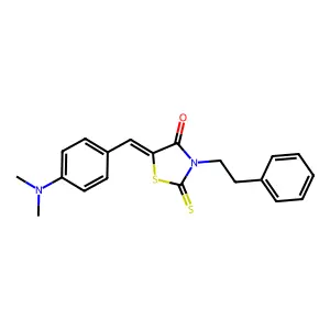 5-[4-(dimethylamino)benzylidene]-3-(2-phenylethyl)-2-thioxo-1,3-thiazolidin-4-one structure