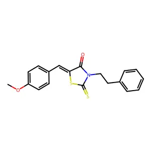 (Z)-5-(4-methoxybenzylidene)-3-phenethyl-2-thioxothiazolidin-4-one structure
