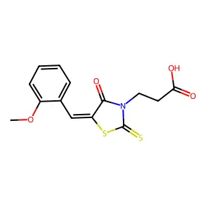 3-(5-(2-Methoxybenzylidene)-4-oxo-2-thioxothiazolidin-3-yl)propanoic acid structure