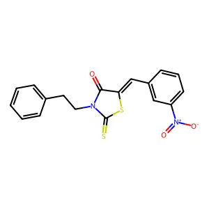(Z)-5-(3-nitrobenzylidene)-3-phenethyl-2-thioxothiazolidin-4-one structure
